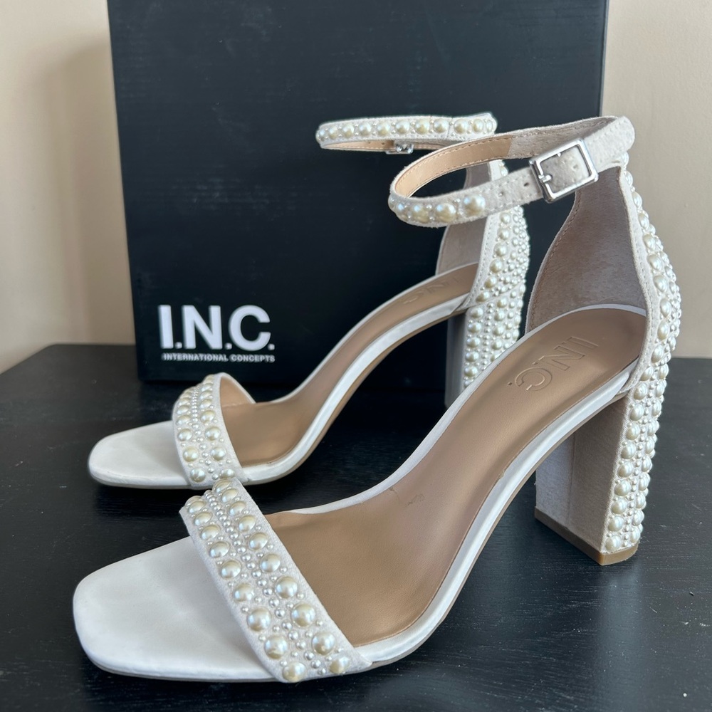 INC International Concepts Pearl Embellished Heels